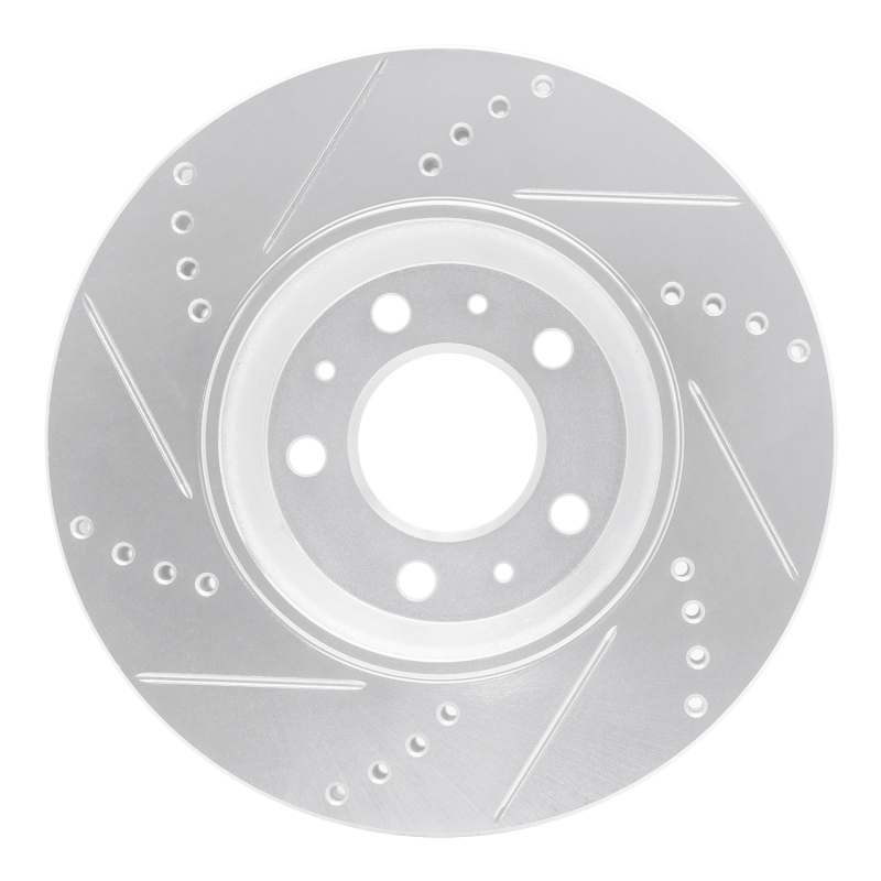 Pontiac Solstice Brake Rotor (1) - Front Right - R1 Concepts - Drilled & Slotted - Silver - `06-`10